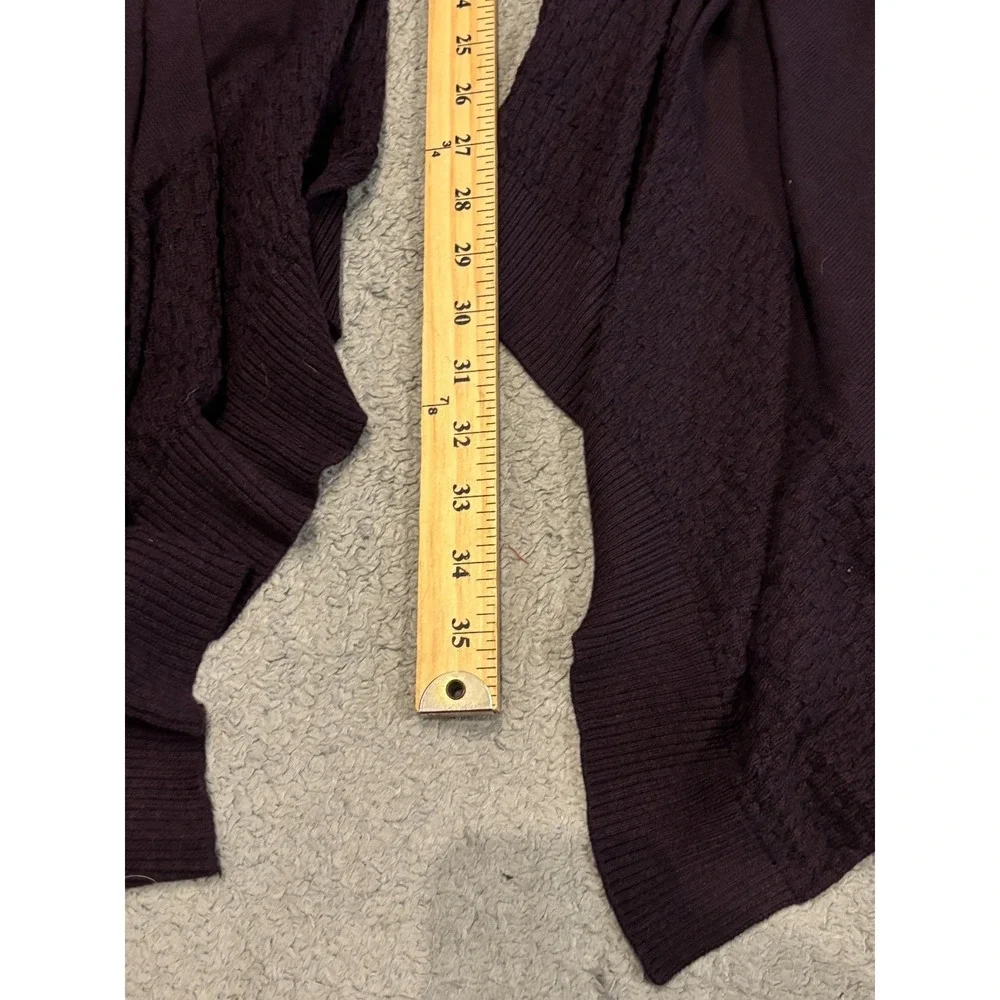 CAbi Drape Front Sugar Plum Cardigan Sweater Womens Large Open Stretch